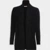 Anna Field Ribbed Fold Collar - Cardigan - Black