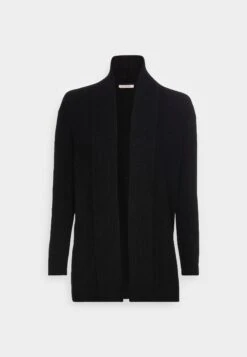 Anna Field Ribbed Fold Collar - Cardigan - Black