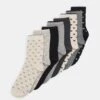 Anna Field Heart Ankle 8 Pack - Sokker - Black/Grey