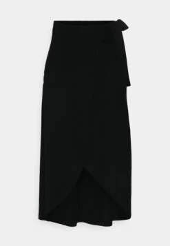 Anna Field Basic Wrap Over Midi Skirt- A-Line Skjørt - Black -Anna Field 279db1138765484094cab33f5c3878d4