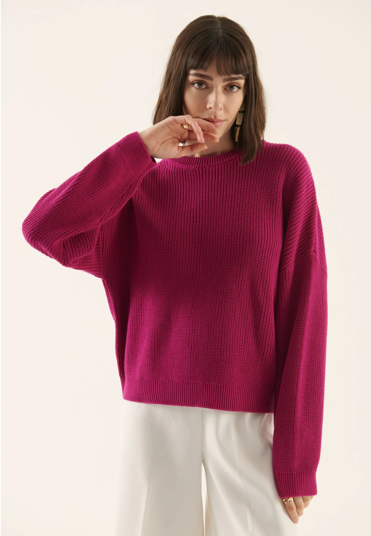 Anna Field Oversized - Strikkegenser - Pink 1 Anna Field Oversized - Strikkegenser - Pink