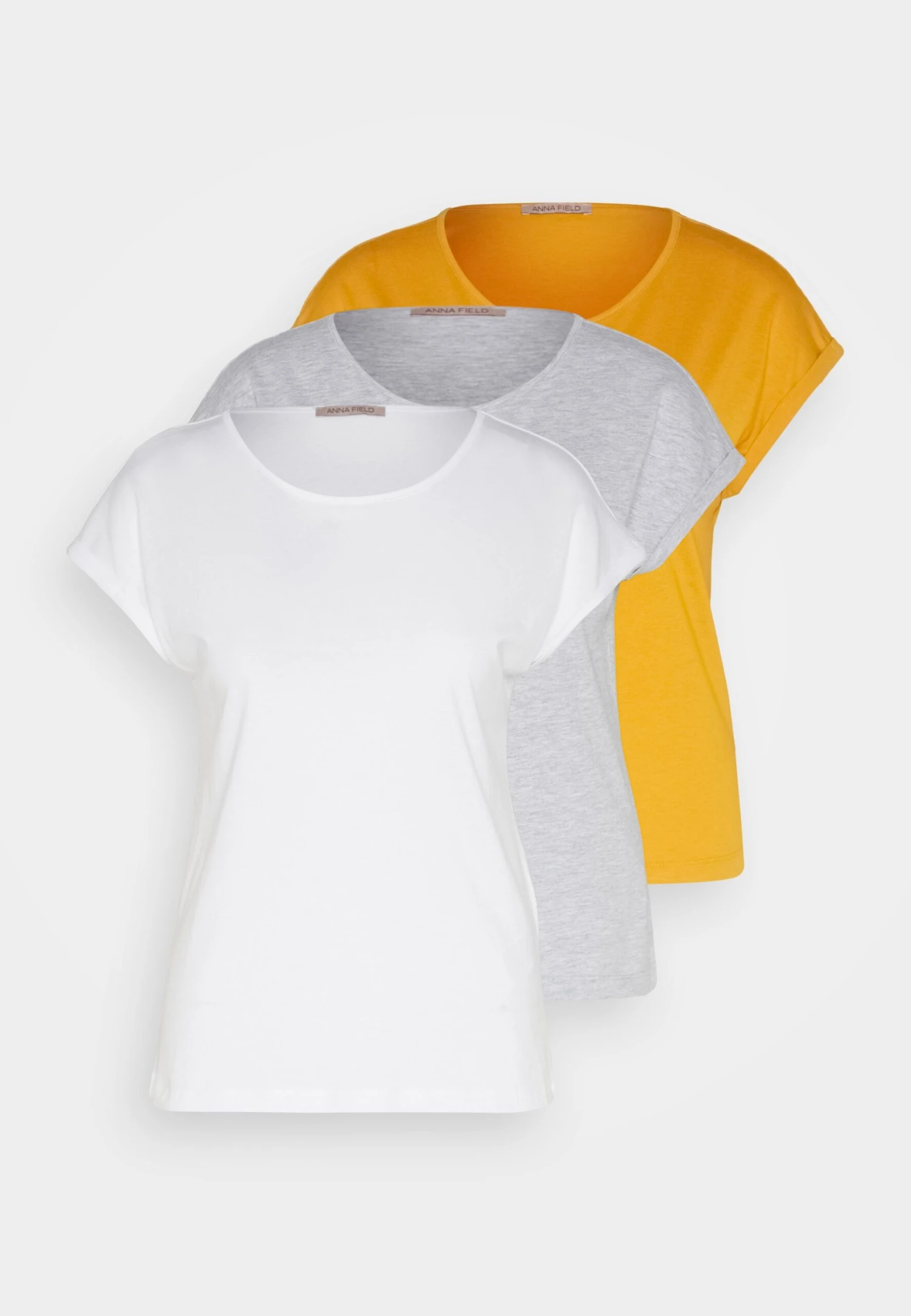 Anna Field 3 Pack - T-Shirts - White/Mottled Light Grey/Dark Yellow 7 Anna Field 3 Pack - T-Shirts - White/Mottled Light Grey/Dark Yellow - Bilde 7