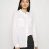 Anna Field Basic Blouse With Front Pockets - Skjorte - Offwhite