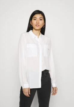 Anna Field Basic Blouse With Front Pockets - Skjorte - Offwhite