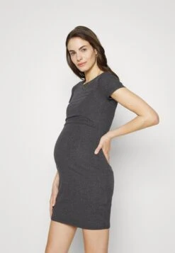 Short Sleeves- Jerseykjole -Mottled Dark Grey