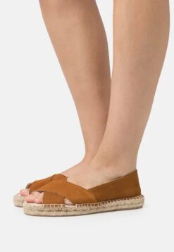 Anna Field Leather - Ballerina Med Åpen Front - Cognac