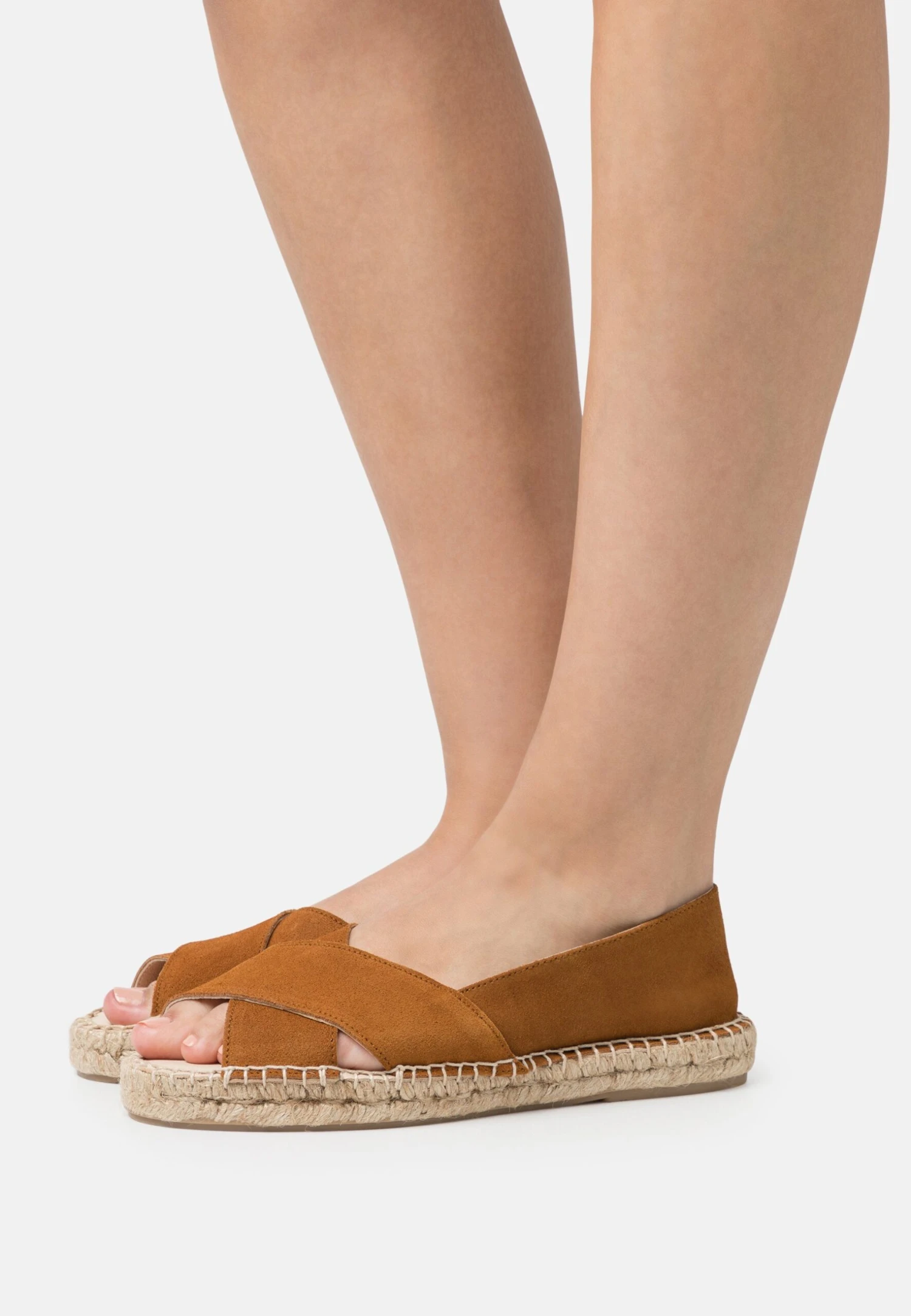 Anna Field Leather - Ballerina Med Åpen Front - Cognac 1 Anna Field Leather - Ballerina Med Åpen Front - Cognac