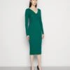 Anna Field V Ausschnitt Bodycon Midi Strickkleid - Etuikjole - Green