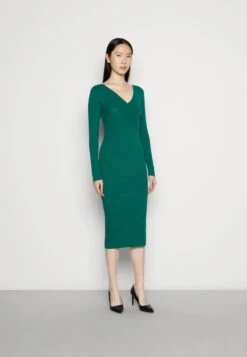 Anna Field V Ausschnitt Bodycon Midi Strickkleid - Etuikjole - Green