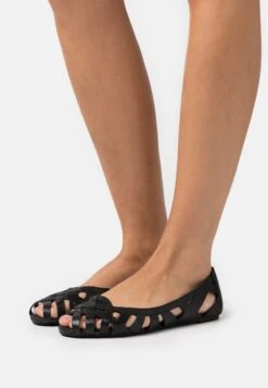 Anna Field Leather - Ballerina Med Åpen Front - Black