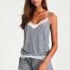 Anna Field Sarah Short Pj Set- Pyjamas - Off-White/Dark Blue