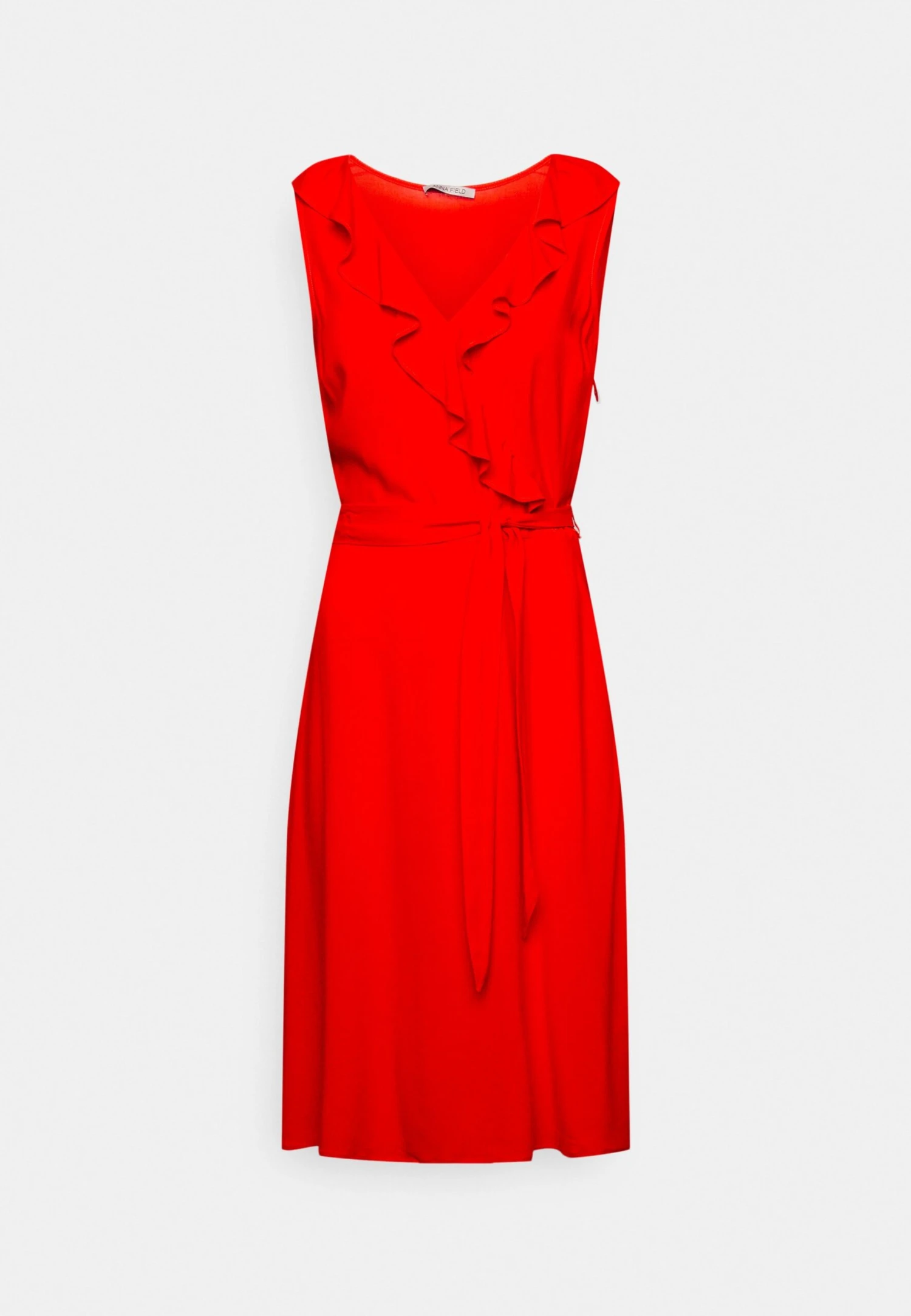 Anna Field Volant Midi Dress - Kjole - Red 1 Anna Field Volant Midi Dress - Kjole - Red