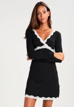 Anna Field Heidi Long Sleeves Viscose Nightdress - Nattskjorte - Black