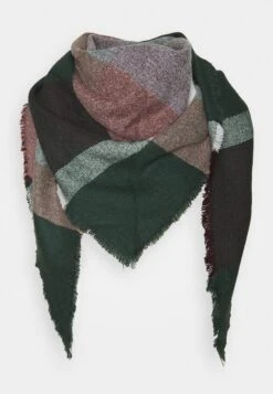 Anna Field Skjerf - Dark Green/Light Pink