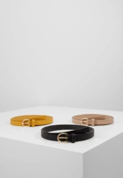 Anna Field 3 Pack - Midjebelte - Black/Yellow/Taup
