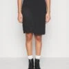 Panel Asymmetric Skirt - Miniskjørt - Black