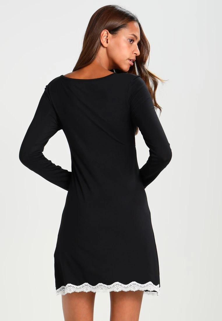 Anna Field Heidi Long Sleeves Viscose Nightdress - Nattskjorte - Black 3 Anna Field Heidi Long Sleeves Viscose Nightdress - Nattskjorte - Black - Bilde 3