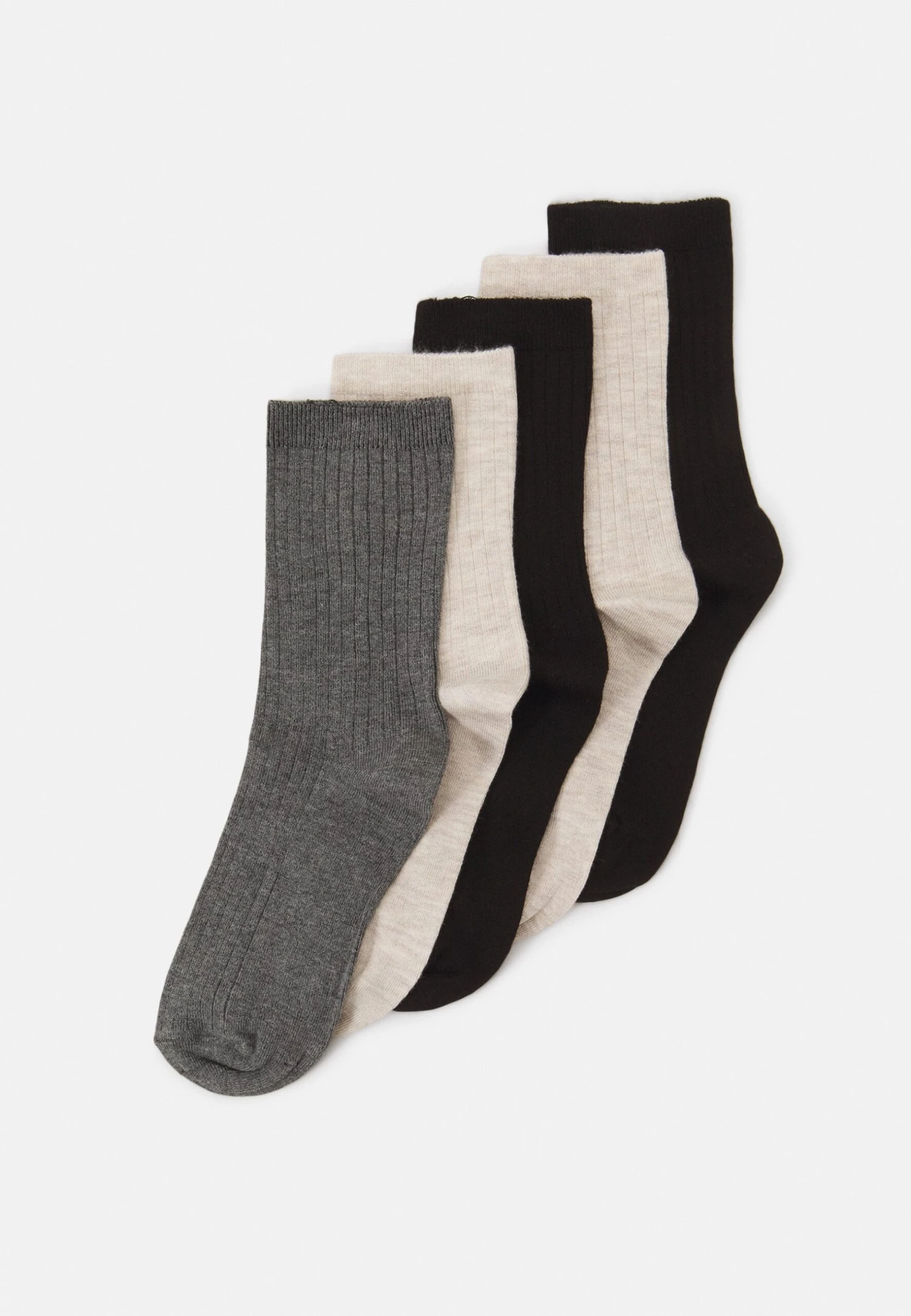 Anna Field 5 Pack - Sokker - Beige/Black/Grey 1 Anna Field 5 Pack - Sokker - Beige/Black/Grey