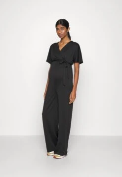 Short Sleeve Wrap Jumpsuit - Jumpsuit - Black