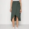 Anna Field Basic Wrap Over Midi Skirt- A-Line Skjørt - Light Green