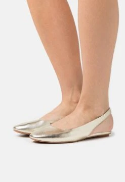 Anna Field Leather - Ballerina Med Hælstøtte - Gold